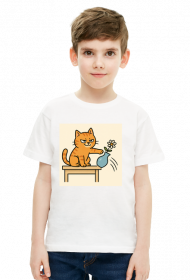 Złośliwy śmieszny kot koszulka dziecięca różne kolory