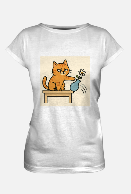 Złośliwy śmieszny kot koszulka damska