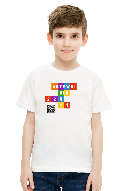 Koszulka chłopięca #AktywniDla22q11 - duże logo