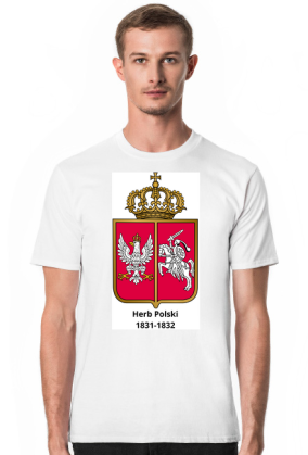 Koszulka z herbem Polski z okresu powstania listopadowego w latach 1831-1832.