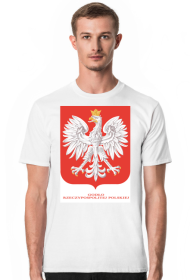 Koszulka z obowiązującym aktualnie herbem Polski.