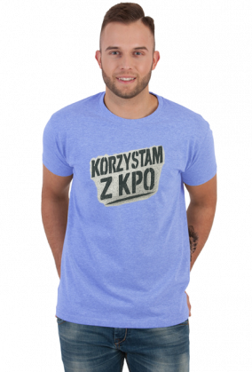 Korzystam z KPO śmieszna koszulka męska memiczna