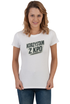 Korzystam z KPO śmieszna koszulka damska memiczna