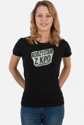 Korzystam z KPO śmieszna koszulka damska memiczna