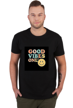 koszulka good vibes only - kolorowy nadruk