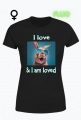 Koszulka damska czarna I love & I am loved