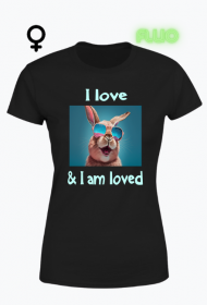 Koszulka damska czarna I love & I am loved