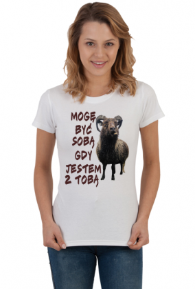 koszulka damska biała Mogę być sobą gdy jestem z tobą