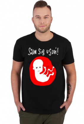 Sam się usuń | koszulka ciemna męska