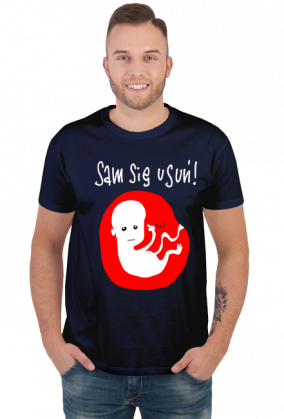 Sam się usuń | koszulka ciemna męska