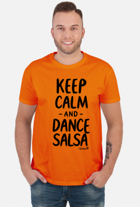 Koszulka Męska – „Keep Calm and Dance Salsa” - czarny napis