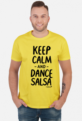 Koszulka Męska – „Keep Calm and Dance Salsa” - czarny napis