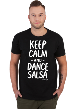 Koszulka Męska – „Keep Calm and Dance Salsa” - biały napis