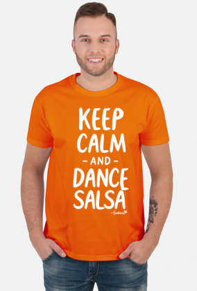 Koszulka Męska – „Keep Calm and Dance Salsa” - biały napis