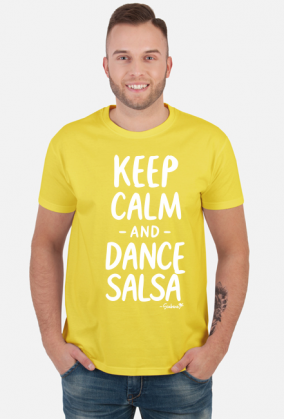 Koszulka Męska – „Keep Calm and Dance Salsa” - biały napis