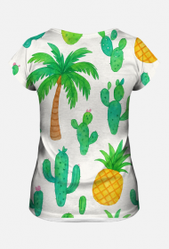 Koszulka Damska – „Keep Calm and Dance Salsa” - kaktusy i palmy