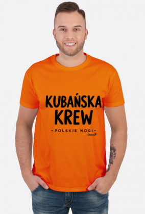 Koszulka Męska – „Kubańska krew – polskie nogi” - czarny napis