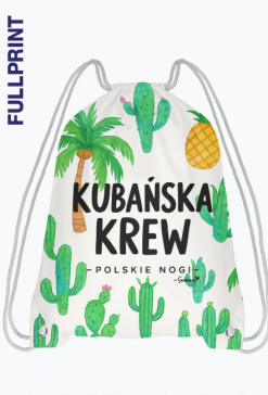 Plecak – „Kubańska krew – polskie nogi”- palmy i kaktusy