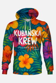 Bluza z kapturem – „Kubańska krew – polskie nogi” - hibiskus