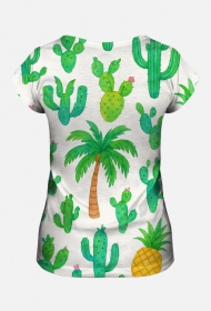 Koszulka Damska – „Nie przeszkadzać – trenuję cubanę” - kaktusy i palmy
