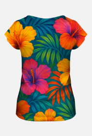 Damska Koszulka – „Nie przeszkadzać – trenuję cubanę” - hibiskus