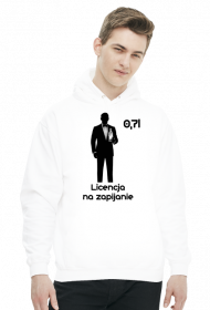 Bluza z kapturem biała - 0,7l Licencja na zapijanie