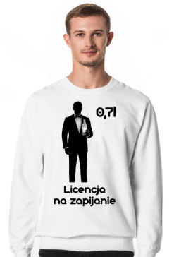 Bluza klasyczna biała - 0,7l Licencja na zapijanie