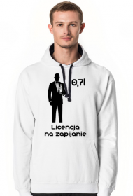 Bluza z kapturem biała - 0,7l Licencja na zapijanie