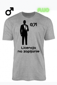 T-shirt szary męski - 0,7l Licencja na zapijanie