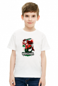 Biała koszulka dziecięca - Syrenka Warszawska