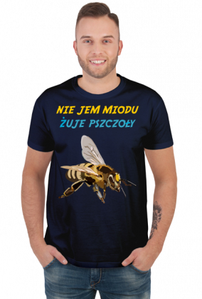 Nie jem miodu żuje pszczoły - t-shirt  męski