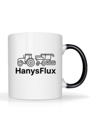 kubek z czarnym uchem z logo