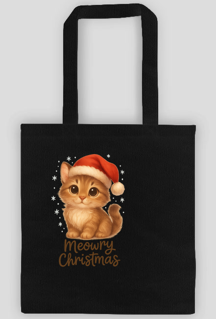 Bawełniana torba na zakupy ECO Kot świąteczny „Meowry Christmas”