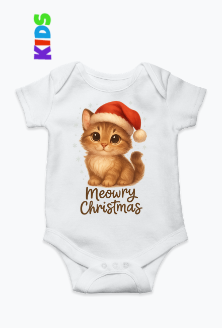 Body niemowlęce Kot świąteczny „Meowry Christmas”