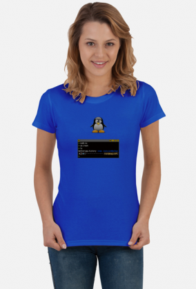 Tux terminal - t-shirt damski
