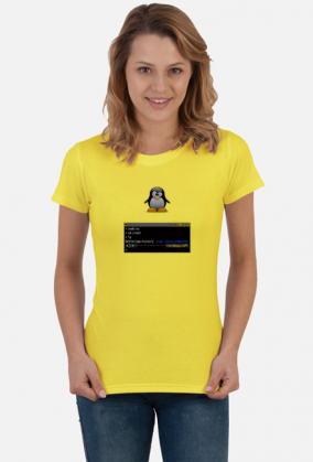 Tux terminal - t-shirt damski