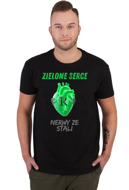 Zielone serce nerwy ze stali
