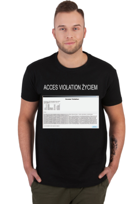 Access Violation Życiem T-shirt Czarny