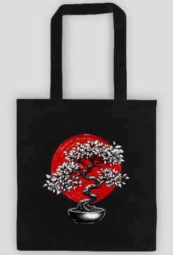 Bonsai pod czerwonym słońcem