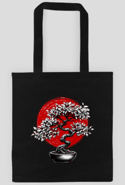 Bonsai pod czerwonym słońcem