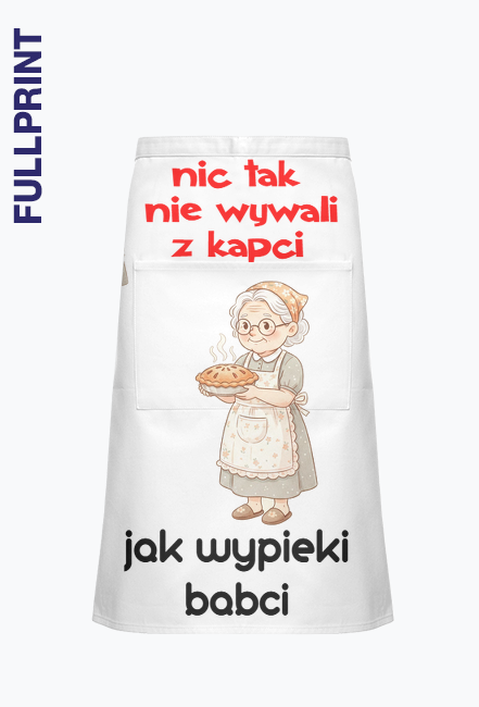 Fartuch z kieszenią "Wypieki Babci" – Niezbędnik każdej kuchni