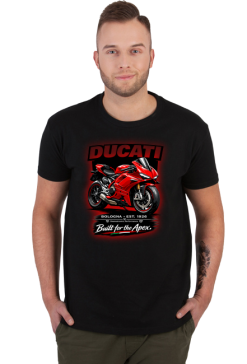 Koszulka motocyklowa sportowa Bologna 1926 – czerwony superbike, Desmodromic Performance, prezent dla motocyklisty
