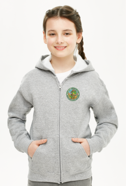 Rozpinana bluza z kapturem "Dino-Badacz" – DOW BLE Adventure Grey