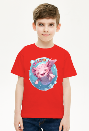 Uroczy Różowy Aksolotl - Kawaii Axolotl - Słodka Rybka