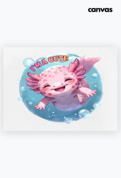 Uroczy Różowy Aksolotl - Kawaii Axolotl - Słodka Rybka