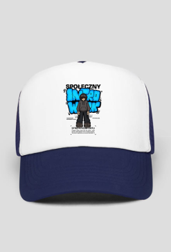 Czapka Trucker "Społeczny Introwertyk" - Niebieski Design