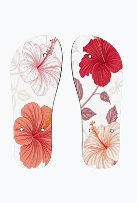 Japonki damskie kwiat hibiskus kolorowe japonki letnie klapki na plażę