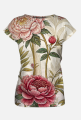 Koszulka Damska FullPrint – Eleganckie Piwonie Vintage Premium