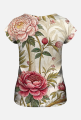 Koszulka Damska FullPrint – Eleganckie Piwonie Vintage Premium