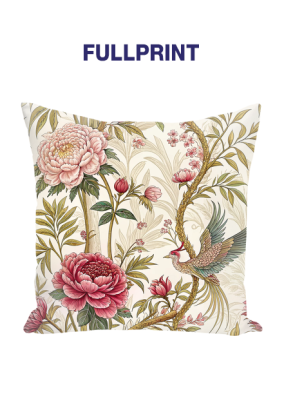 Poduszka Jasiek FullPrint – Piwonie i Ptaki Vintage Premium